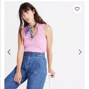 Madewell Whisper Cotton V-Neck Pocket Tank